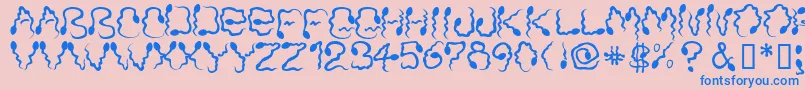 MonicasDress Font – Blue Fonts on Pink Background