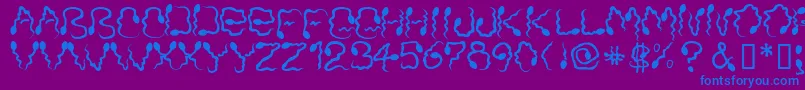 MonicasDress Font – Blue Fonts on Purple Background