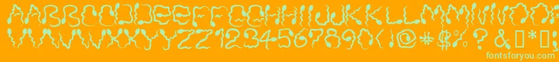 MonicasDress Font – Green Fonts on Orange Background