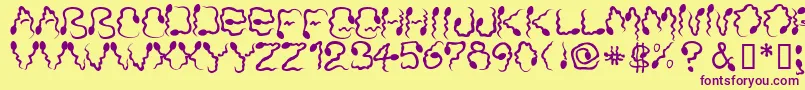 MonicasDress Font – Purple Fonts on Yellow Background