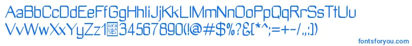 フォントManyetoDemo – 白い背景に青い文字