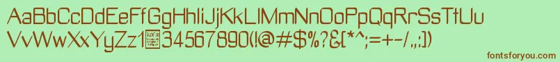 Шрифт ManyetoDemo – коричневые шрифты на зелёном фоне
