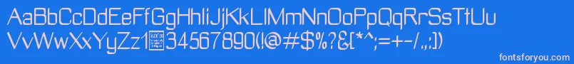 フォントManyetoDemo – ピンクの文字、青い背景