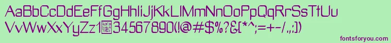 Шрифт ManyetoDemo – фиолетовые шрифты на зелёном фоне