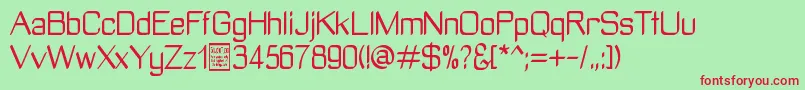 Шрифт ManyetoDemo – красные шрифты на зелёном фоне