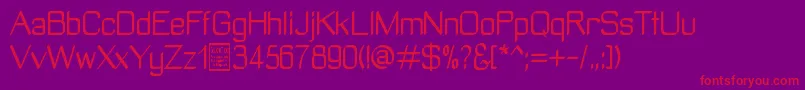 フォントManyetoDemo – 紫の背景に赤い文字