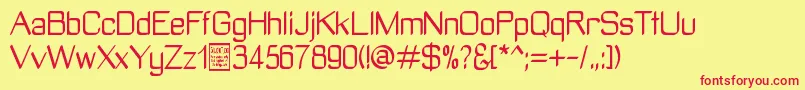 ManyetoDemo Font – Red Fonts on Yellow Background