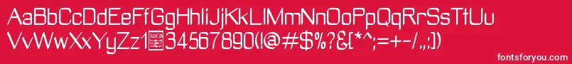 フォントManyetoDemo – 赤い背景に白い文字