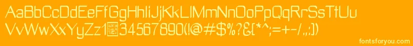 Шрифт ManyetoDemo – жёлтые шрифты на оранжевом фоне