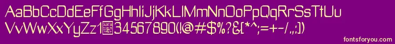 ManyetoDemo-fontti – keltaiset fontit violetilla taustalla