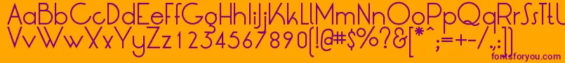 LrtOksana-Schriftart – Violette Schriften auf orangefarbenem Hintergrund