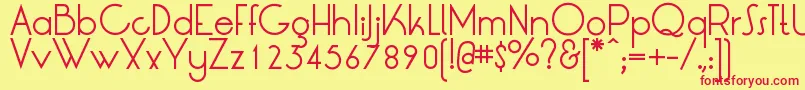 LrtOksana Font – Red Fonts on Yellow Background