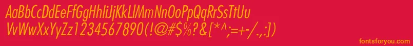 FairmontCondLiteItal Font – Orange Fonts on Red Background