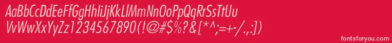 FairmontCondLiteItal Font – Pink Fonts on Red Background