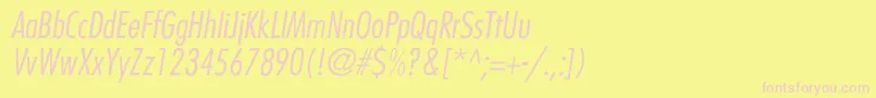 FairmontCondLiteItal Font – Pink Fonts on Yellow Background