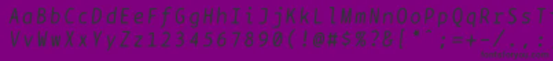 フォントBptypewriteitalics – 紫の背景に黒い文字