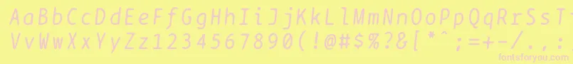 Bptypewriteitalics-Schriftart – Rosa Schriften auf gelbem Hintergrund