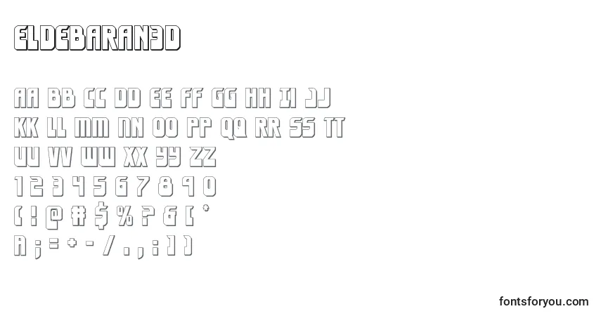 Eldebaran3D-fontti – aakkoset, numerot, erikoismerkit