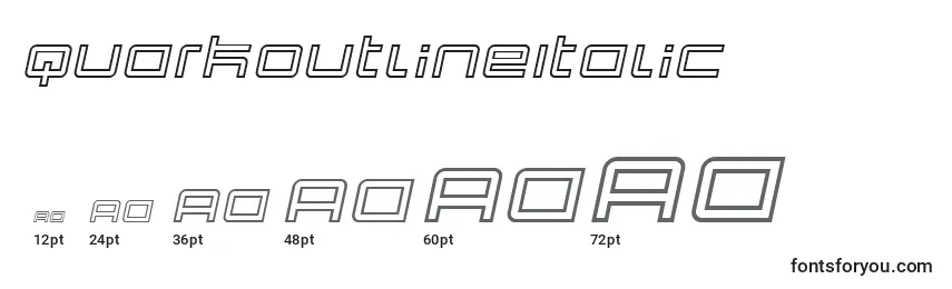 QuarkOutlineItalic Font Sizes