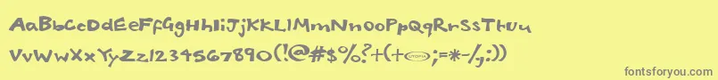 フォントBabelfish – 黄色の背景に灰色の文字