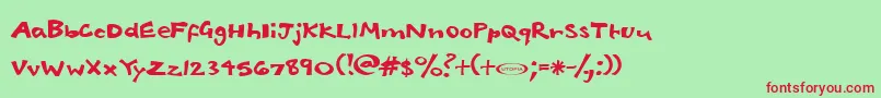 フォントBabelfish – 赤い文字の緑の背景