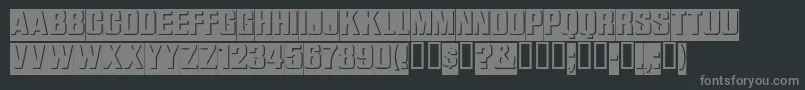 Reliefinreverse-fontti – harmaat kirjasimet mustalla taustalla