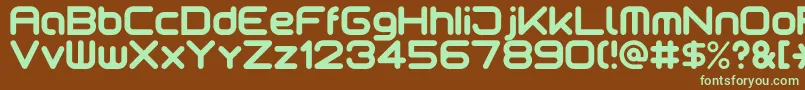 Motschcc-fontti – vihreät fontit ruskealla taustalla