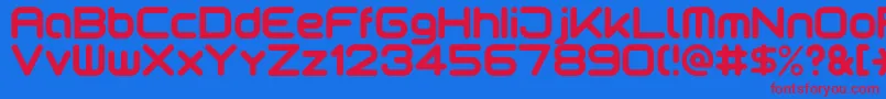Motschcc Font – Red Fonts on Blue Background