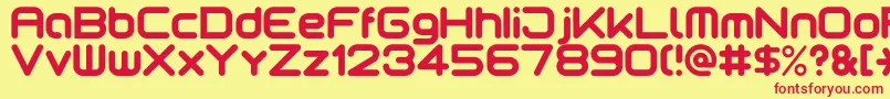 Motschcc Font – Red Fonts on Yellow Background