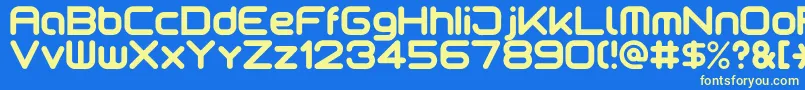 Motschcc Font – Yellow Fonts on Blue Background
