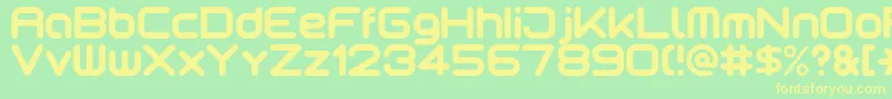 Motschcc Font – Yellow Fonts on Green Background