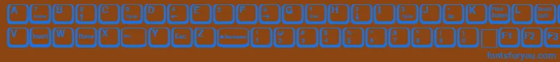 KeyRegular Font – Blue Fonts on Brown Background