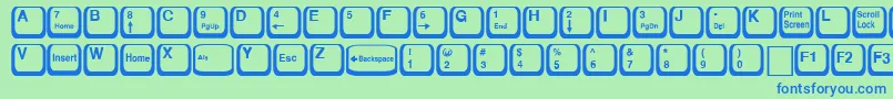 KeyRegular Font – Blue Fonts on Green Background