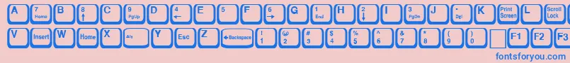 Police KeyRegular – polices bleues sur fond rose