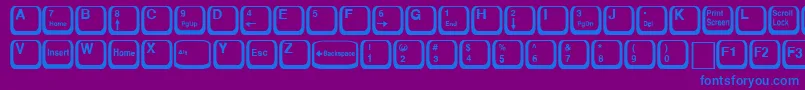 KeyRegular Font – Blue Fonts on Purple Background