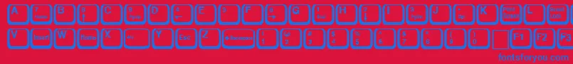 KeyRegular Font – Blue Fonts on Red Background