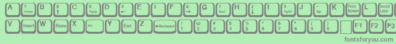 Fonte KeyRegular – fontes cinzas em um fundo verde