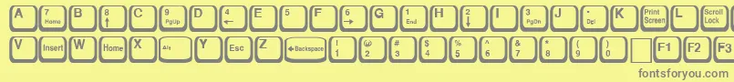 Fonte KeyRegular – fontes cinzas em um fundo amarelo