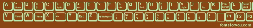 KeyRegular Font – Green Fonts on Brown Background