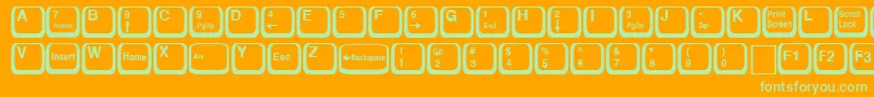 KeyRegular Font – Green Fonts on Orange Background