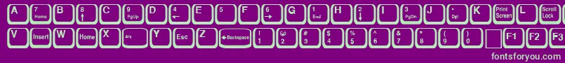 KeyRegular Font – Green Fonts on Purple Background