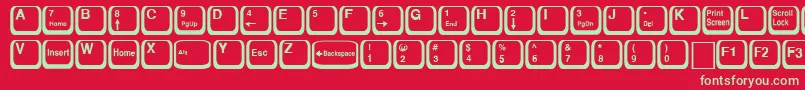 Fonte KeyRegular – fontes verdes em um fundo vermelho