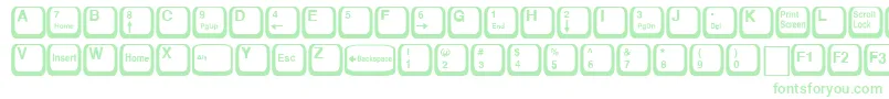 Fonte KeyRegular – fontes verdes em um fundo branco