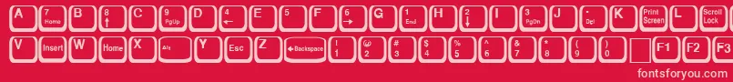 KeyRegular Font – Pink Fonts on Red Background