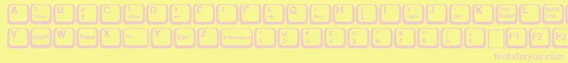 フォントKeyRegular – ピンクのフォント、黄色の背景