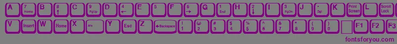 フォントKeyRegular – 紫色のフォント、灰色の背景