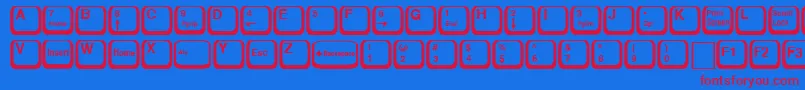 KeyRegular Font – Red Fonts on Blue Background