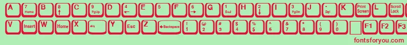 KeyRegular Font – Red Fonts on Green Background