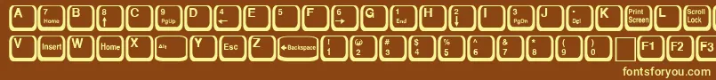 KeyRegular-fontti – keltaiset fontit ruskealla taustalla