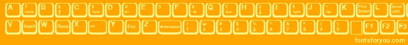 Fonte KeyRegular – fontes amarelas em um fundo laranja